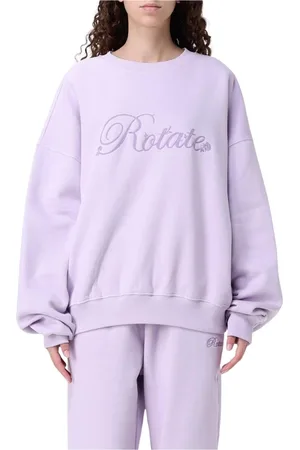 ROTATE Sweatshirts & Hoodies, Dames, Paars, XS, Katoen, Paarse Geborduurde Sweater
