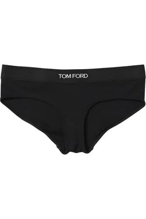 Tom Ford Ondergoed, Dames, Zwart, L, Katoen, Elegante Logo Katoenen Slipjes
