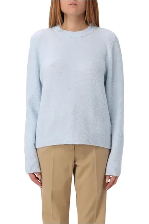 K-Way Truien, Dames, Blauw, M, Zwarte Gebreide Crew Neck Sweater