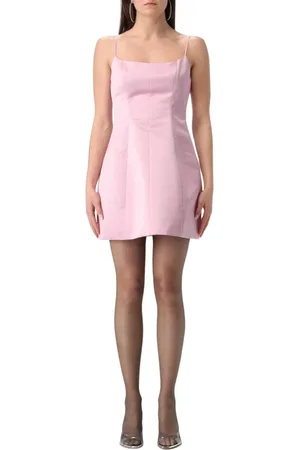 BLUMARINE Kleedjes, Dames, Roze, M, Satijn, Elegante Groene Satijnen Jurk