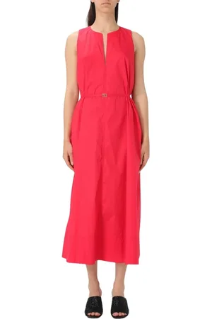 Twin-Set Kleedjes, Dames, Rood, 2Xl, Katoen, Rode Poplin Katoenen Jurk