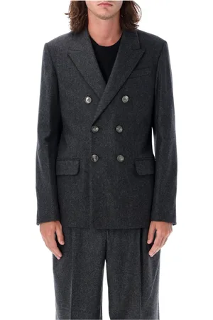 Ami Jassen, Heren, Grijs, S, Wol, Double Breasted Seizoens Blazer Jas