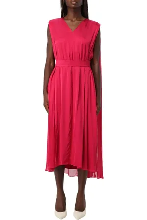 Karl Lagerfeld Kleedjes, Dames, Rood, S, Midi Jurk V-hals Mouwloos