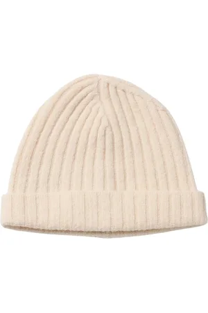 Jil Sander Accessoires, Dames, , ONE Size, Kasjmier, Elegante Geribbelde Cashmere Beanie Hoed