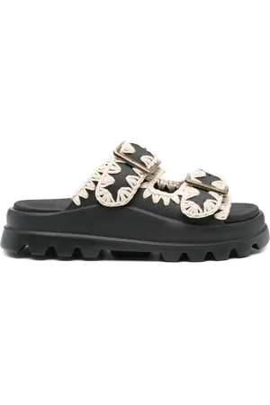 Mou Schoenen, Dames, Zwart, 37 EU, Zwarte Sandalen met 2 Banden