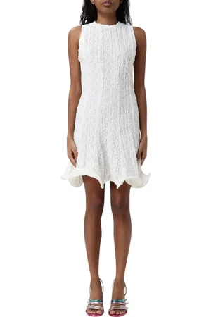 Msgm Kleedjes, Dames, Wit, XS, Witte A-Lijn Mini Jurk