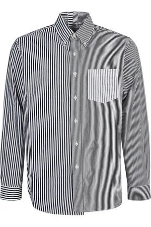 E.L.V. Denim Overhemden, Dames, Zwart, ONE Size, Katoen, Zwarte Gestreepte Katoenen Overhemd