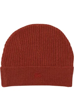 Etro Accessoires, Dames, Rood, ONE Size, Burgundy Cable Knit Beanie Hat