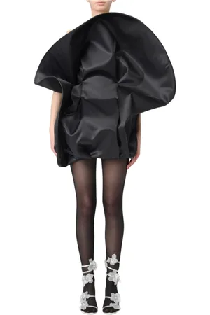 MAGDA BUTRYM Kleedjes, Dames, Zwart, XS, Zwarte Elegante Midi Jurk met Uitsparingen