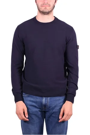 Peuterey Truien, Heren, Blauw, L, Katoen, Blauwe Katoenen Crew Neck Sweater