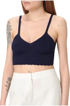 Twin-Set Tops, Dames, Blauw, M, Blauwe Elegante Top voor Vrouwen
