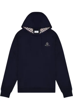Aquascutum Sweatshirts & Hoodies, Heren, Blauw, 3Xl, Katoen, Hoodie met Club Check