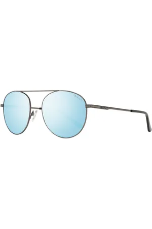 GANT Accessoires, Heren, Grijs, ONE Size, Gunmetal Oval Mirrored Zonnebril Mannen