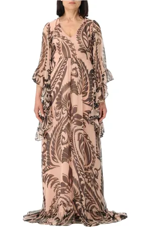 Etro Kleedjes, Dames, Roze, M, Roze Zijden Maxi Jurk