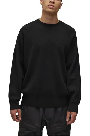 adidas Sweatshirts & Hoodies, Heren, Zwart, XS, Wol, Logo Gebreide Crew Sweatshirt Zwart Elegant Comfortabel