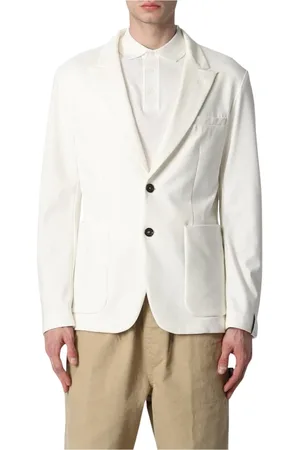Paolo Pecora Jassen, Heren, , L, Leer, Geel Room Blazer Jas