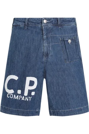 C.P. Company Korte broeken, Heren, Blauw, L, Katoen, Grijze Utility Shorts Modern Ontwerp