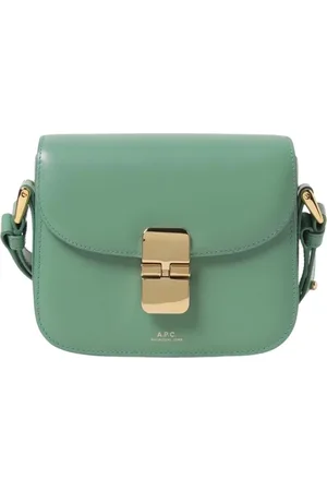 A.P.C. Tassen, Dames, Groen, ONE Size, Leer, Grace Leren Crossbody Tas