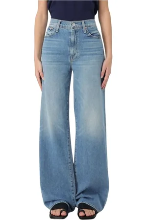 Mother Jeans, Dames, Blauw, W29, Katoen, High Waisted Wide Leg Jeans Relaxed Fit