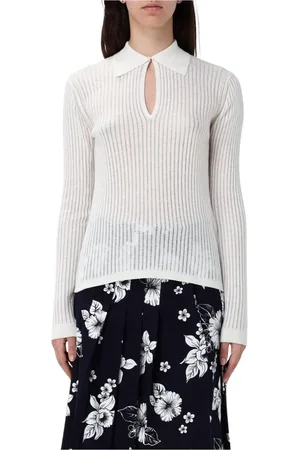 Max Mara Truien, Dames, Wit, L, Wol, Luxe Witte Wollen Trui