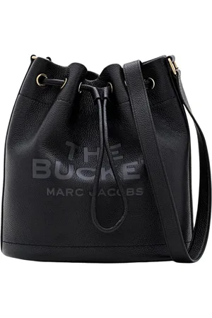 Marc Jacobs Tassen, Dames, Zwart, ONE Size, Leer, Zwarte Bucket Bag Trekkoordsluiting Crossbody