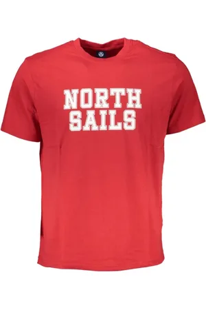 North Sails Tops, Heren, Rood, XL, Katoen, Rode Katoen Print Logo T-Shirt
