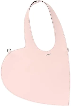 COPERNI Tassen, Dames, Roze, ONE Size, Zwarte hartvormige leren schoudertas