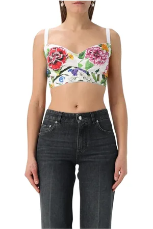 Dolce & Gabbana Tops, Dames, Veelkleurig, S, Katoen, Bloemen Camisole Top