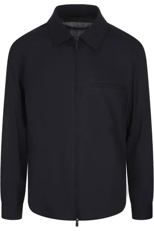 HUGO BOSS Jassen, Heren, Blauw, 2Xl, Linnen, Blauwe Linnen Blend Jas