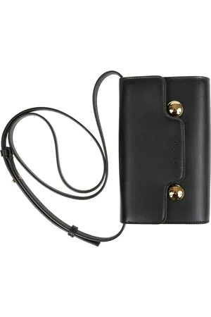 Marni Tassen, Dames, Zwart, ONE Size, Leer, Trunkaroo Leren Schoudertas