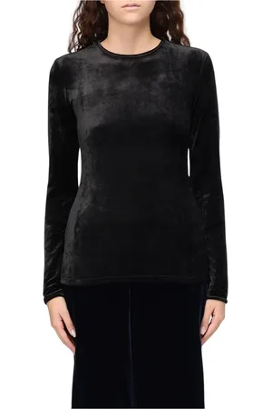 Giorgio Armani Tops, Dames, Zwart, M, Koningsblauwe Fluweeltrui
