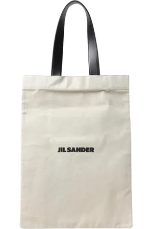 Jil Sander Tassen, Dames, , ONE Size, Leer, Witte Minimalistische Tote Tas met Leren Handvatten