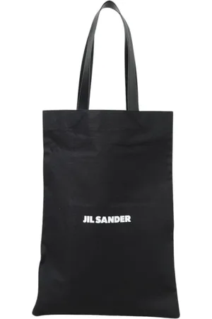 Jil Sander Tassen, Dames, Zwart, ONE Size, Zwarte leren handvat tote tas