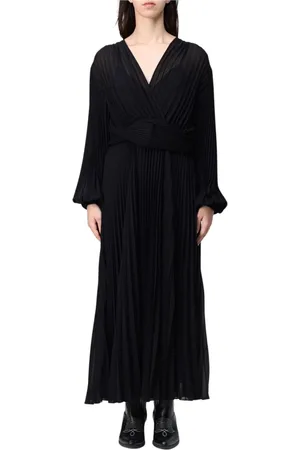 Twin-Set Kleedjes, Dames, Zwart, XL, Elegante Wrap Jurk