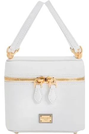 Dolce & Gabbana Tassen, Dames, Wit, ONE Size, Zwarte Zip Clutch Tas