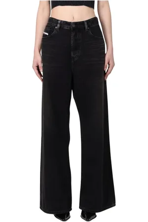 Diesel Jeans, Dames, Zwart, W29, Multicolor Wide-Leg Jeans
