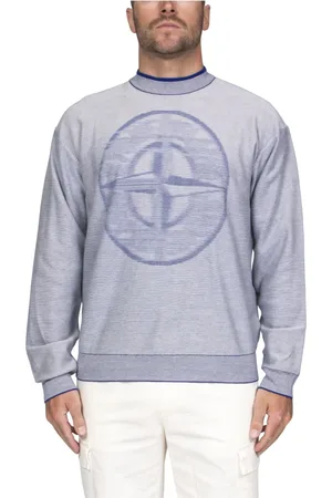 Stone Island Sweatshirts & Hoodies, Heren, Blauw, XL, Blauwe Trui voor Mannen