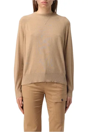 Woolrich Truien, Dames, Bruin, L, Wol, Roze Merino Wol Pullover Sweater