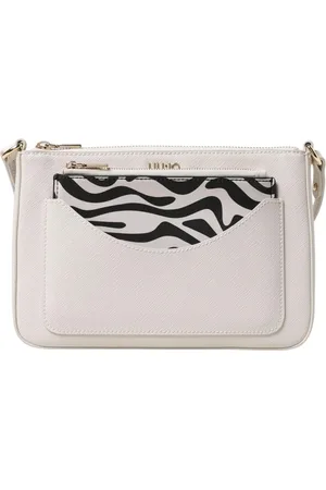 Liu Jo Tassen, Dames, Wit, ONE Size, Leer, Crossbody tas met Zebra Print