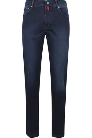 Kiton Jeans, Heren, Blauw, W40, Katoen, Jeans met medium wassing