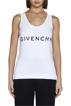 Givenchy Tops, Dames, Wit, M, Katoen, Logo Tank Top Wit Vrouw