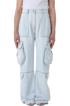 Msgm Jeans, Dames, Blauw, S, Katoen, Cargo Jeans voor vrouwen