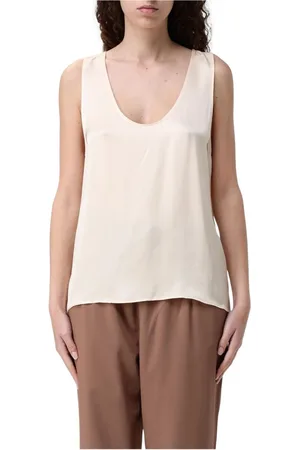 Liu Jo Tops, Dames, , XS, Blauwe Zijden Mouwloze Top
