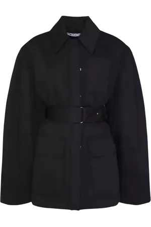 Jacquemus Jassen, Dames, Zwart, 2Xs, Katoen, Zwarte Oversized Jas Le Blouson Bari