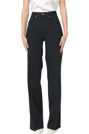 Dondup Jeans, Dames, Zwart, W25, Katoen, Zwarte Wide Leg Jeans voor Vrouwen