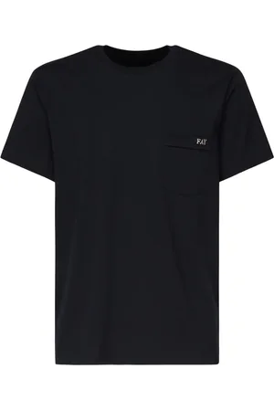 FAY Tops, Heren, Zwart, M, Katoen, Zwarte T-shirts en Polos met Zak