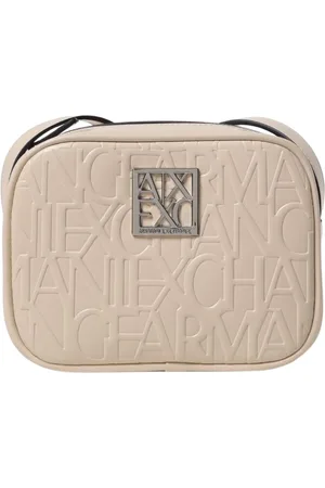 Armani Exchange Tassen, Dames, , ONE Size, Zwarte Crossbody Tas met Reliëf Logo