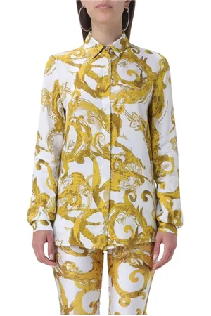 VERSACE Blouses & Shirts, Dames, Veelkleurig, S, Barok Print Zijden Blouse