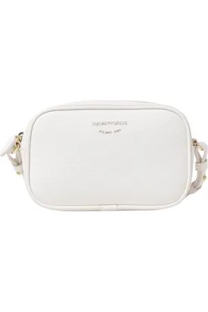 Emporio Armani Tassen, Dames, Wit, ONE Size, Leer, Witte leren Crossbody tas