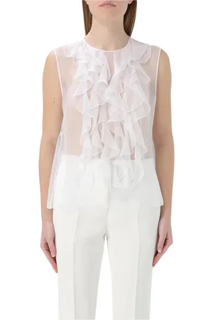 Alberta Ferretti Tops, Dames, Wit, S, Elegant Pink Silk Blouse